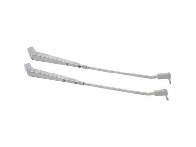 1970-1976 Camaro Windshield Wiper Arms; Without Recessed Wipers; Satin Silver Finish; RH and LH; Pair