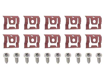 1967-1972 Camaro Molding Clip Set; Windshield/Rear Window; 10 pcs With Screws