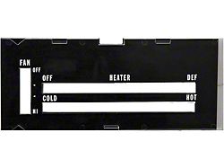 1973-1979 Camaro Heater Control Lens; with Black Backing Paper; without AC