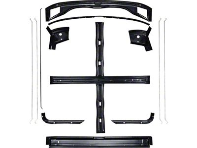1967-1968 Camaro Inner Roof Panel Brace Set; 13 Piece; EDP Coated