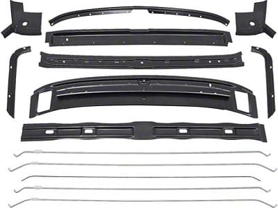 1969 Camaro Inner Roof Panel Brace Set; 14 Piece; EDP Coated