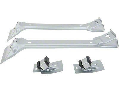 1970-1973 Camaro Fuel Tank Brace Set; 4 Piece Set; Silver Weld Thru Primer
