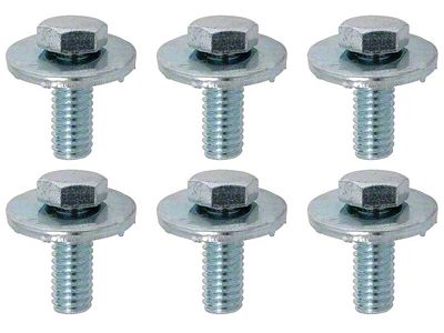 1967-1972 Camaro Convertible Frame Bolt Set; With Serrated Washer; 6-piece Set