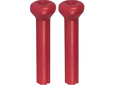 1968-1981 Camaro Door Lock Knobs; Standard Interior; Smooth Design; Red; Pair