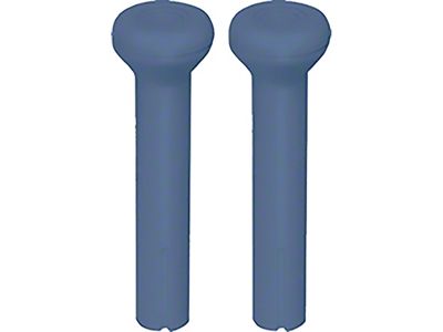 1968 Camaro Door Lock Knobs; Standard Interior; Smooth Design; Medium Blue; Pair