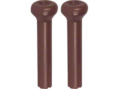 1968-1981 Camaro Door Lock Knobs; Standard Interior; Smooth Design; Dark Saddle; Pair