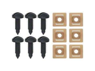 1982-1992 Camaro Rear Hatch Screw And Nut Set; Black