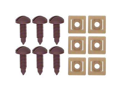 1982-1992 Camaro Rear Hatch Screw And Nut Set; Red