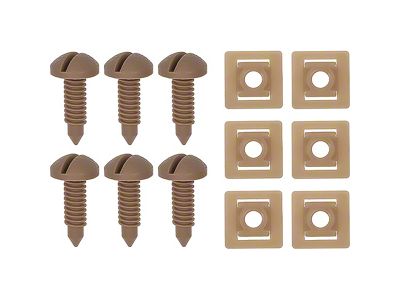 1982-1992 Camaro Rear Hatch Screw And Nut Set; Light Saddle Tan
