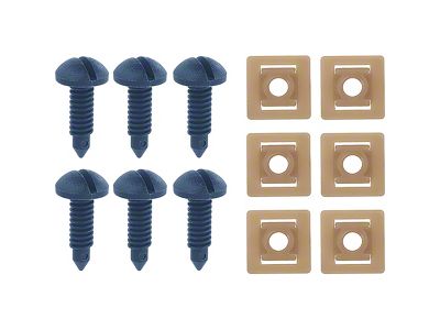 1982-1992 Camaro Rear Hatch Screw And Nut Set; Dark Blue