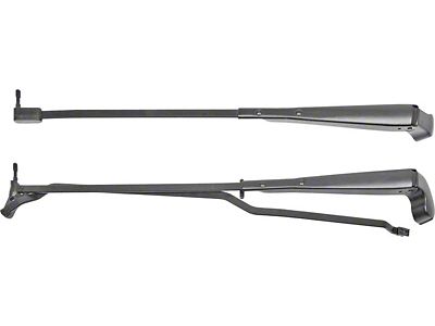 1970-1981 Camaro Windshield Wiper Arms; with Recessed Wipers; Black; Pair