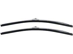 1970-1981 Camaro Windshield Wiper Blades; 3/16-Inch Trico-Style; Side Lock Connection; Satin Stainless; 18-Inch; Pair