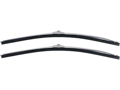 1970-1981 Camaro Windshield Wiper Blades; 3/16-Inch Trico-Style; Side Lock Connection; Satin Stainless; 18-Inch; Pair