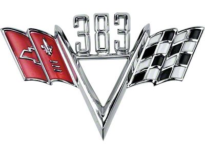 1967-1971 Camaro 383 Crossed Flags Front Fender Emblem; Each