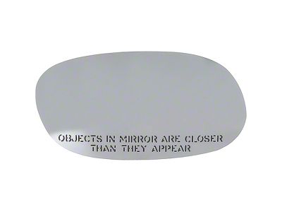 1974-1981 Camaro Exterior Door Mirror Glass; with Bullet Mirror; RH Passenger Side; with Writing
