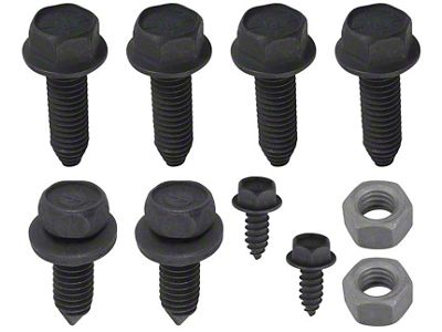 1970-1972 Camaro Front Bumper Hardware; Set