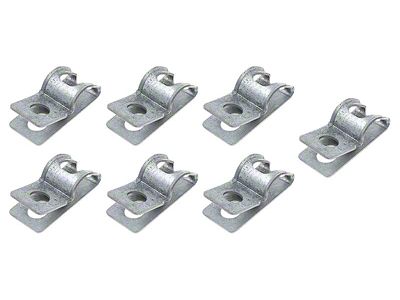 1981 Camaro Fuel and Brake Line Clip Set; Dual Line 3/8-Inch and 1/4-Inch; 7 Piece Set