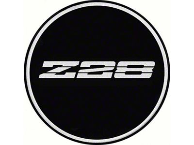 1985-1990 Camaro Wheel Center Cap Decal; Silver Z28 Logo; 2 1/2-Inch Diameter