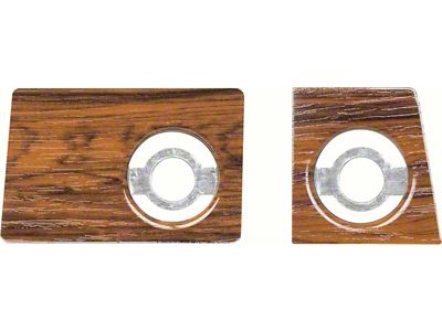 1969 Camaro Cherrywood Radio Dash Plates; Volume and Tuning; Pair