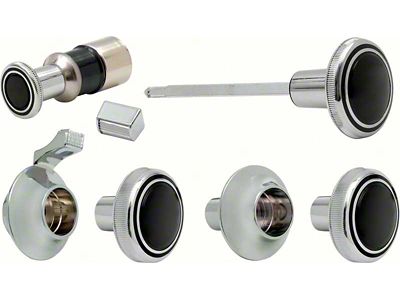 1969-1970 Camaro Dash Knob Set; with Mono Radio; GM Licensed