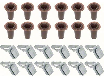 1967-1981 Camaro Door Panel Clip and Plug Set; 24 Piece Set