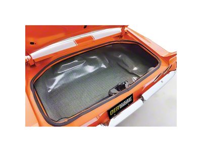 1970-1973 Camaro Vinyl Trunk Mat; Houndstooth Pattern; Aqua & Black