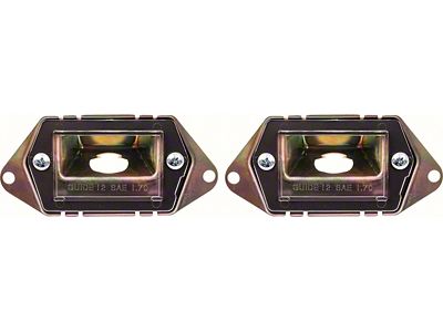 1970-1973 Camaro Rear License Lamp Lens Assembly; Pair; GM Licensed