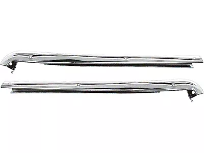 1967 Camaro Convertible Windshield Header Molding; Bright Chrome Finish; RH and LH; Pair