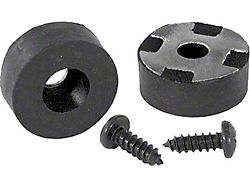 Bucket Seat Back Rubber Stopper Set; Round; w/Mounting Screws; Pair (67-70 Camaro)