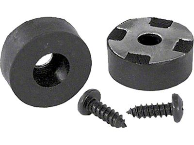 1967-1970 Camaro Bucket Seat Back Rubber Stopper Set; Round; w/Mounting Screws; Pair