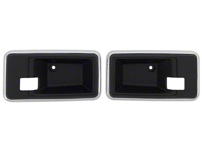 1976 Camaro Inner Door Handle Escutcheons; Black; Pair