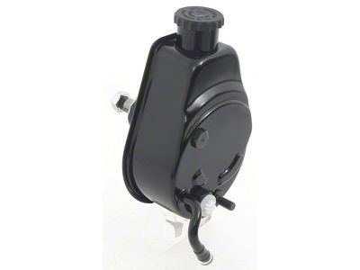 1970-1974 Camaro Power Steering Pump; with Reservoir; Black Powder Coated