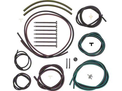 1969 Camaro Rally Sport Headlight Hose Set; with Color Hoses; Diagram Included