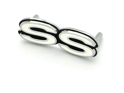1970 Camaro Horn Cap Emblem; White/Silver S.S. GM 3973852