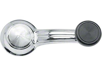 1978-1979 Corvette Window Crank Handle With Black Knob; Riveted Knob Design