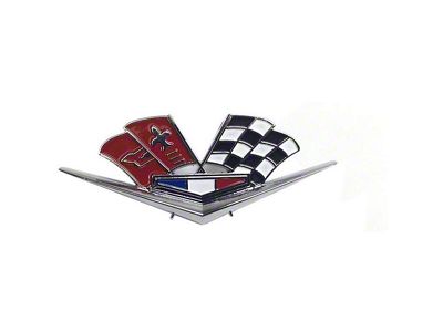 1963-1966 Corvette Front Fender Crossed Flags Emblem