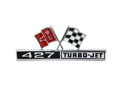 1966-1967 Corvette 427 Turbo Jet Flag Fender Emblem; Each