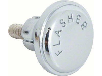 1967-1969 Corvette Traffic Hazard Warning Knob; Chrome; Short Style