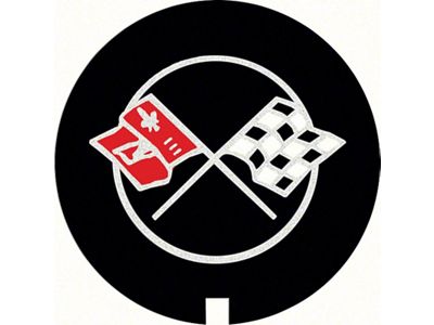 1968-1973 Corvette Crossed Flag Valve Cover Insert; for Finned Valve Cover; with Hi Performance