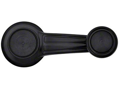 1968-1979 Corvette Black Window Crank Handle with Black Knob; Riveted Design