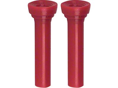 1961-1966 Corvette Door Lock Knobs;Flat Head Design; Self-Threaded; Red; Pair; Reproduction