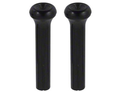 1971-1982 Corvette Door Lock Knobs; Standard Interior; Smooth Design; Black; Pair