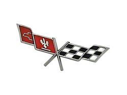 Crossed Flags Emblem; Fuel Door (78-79 Corvette C3)
