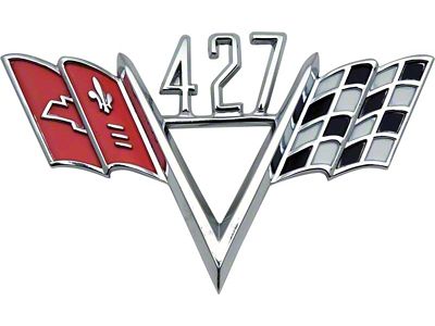1967 Corvette 427 Crossed Flags Front Fender Emblem; Each