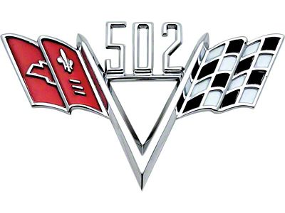 1969-1979 Corvette 502 Crossed Flags Front Fender Emblem; Each
