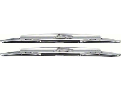 1963-1967 Corvette Windshield Wiper Blades; Aero Style; 15-Inch; for 1/4-Inch Bayonet Style Arms