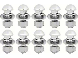 1953-1954 Corvette Bumper Bolt Set; Front or Rear; 1/2-Inch-13 x 1-1/2; 10-Piece Bolt Set; Chrome