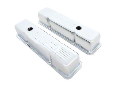 1969-1981 Corvette Chrome Valve Covers; 350 Logo; Tall Profile