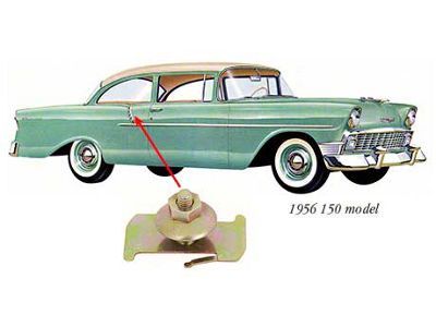 1955-1956 150, 210, Bel Air Quarter Panel Paint Divider Molding Clip; Each