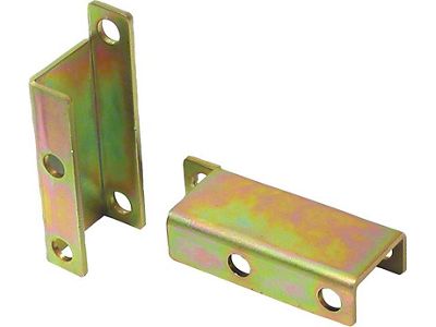 1955-1957 150, 210, Bel Air Power Brake Booster Brackets; For Boosters With 3-3/8-Inch Square Bolt Pattern; Gold Zinc Plated